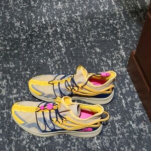 The North Face Yellow and Pink Athletic Shoes with Breathable Upper